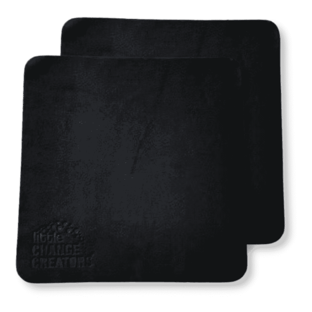 Two black cloths on white background