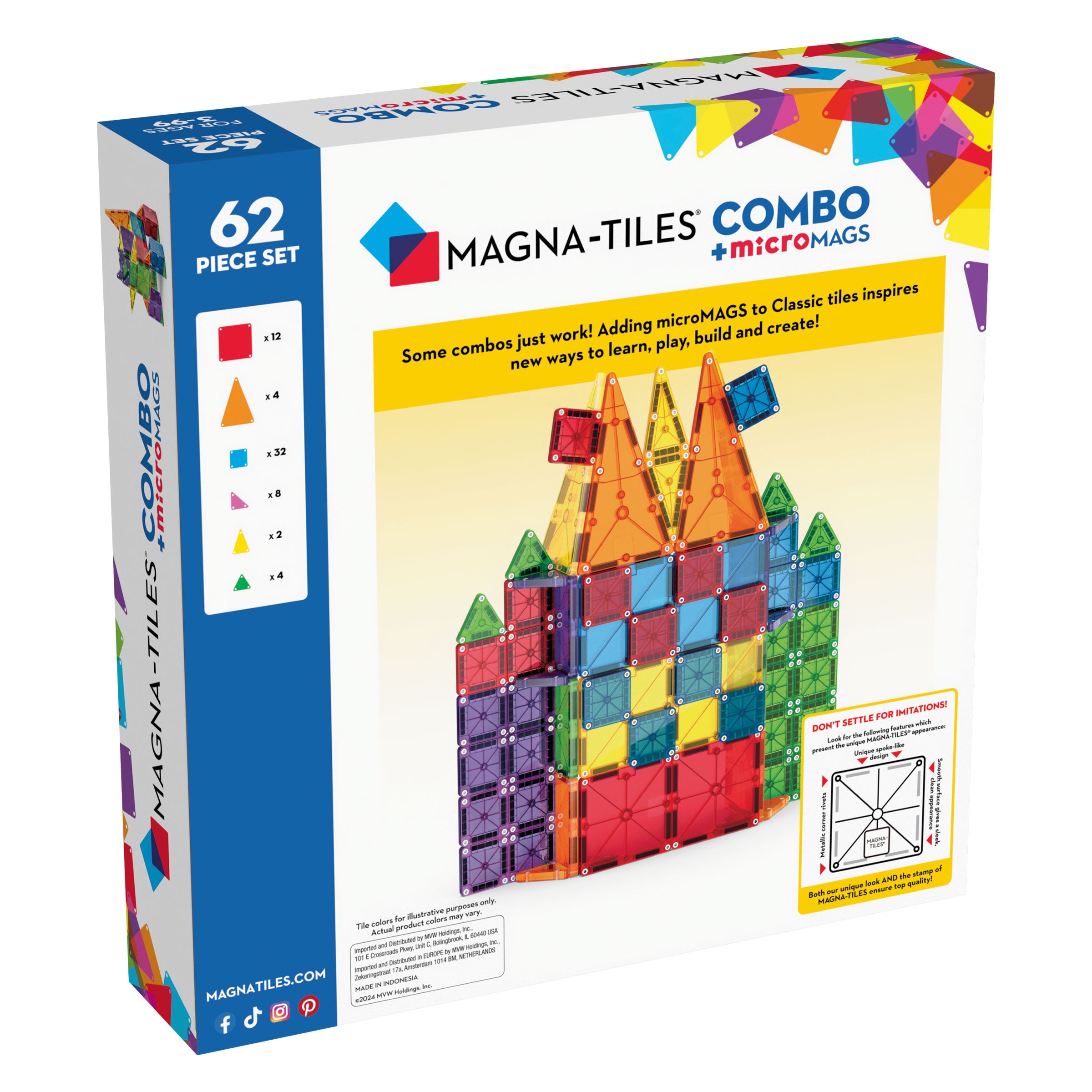 Magna-Tiles | Combo + microMAGS (62 pc)