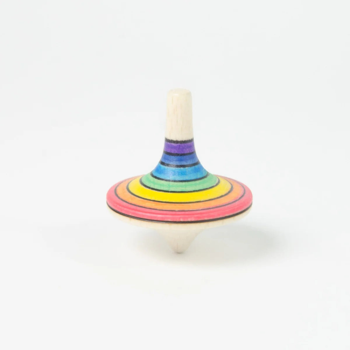 Colorful wooden top on a white background