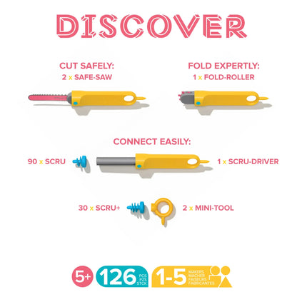 Makedo - Discover 1-5 Makers - Cardboard Construction Toolkit