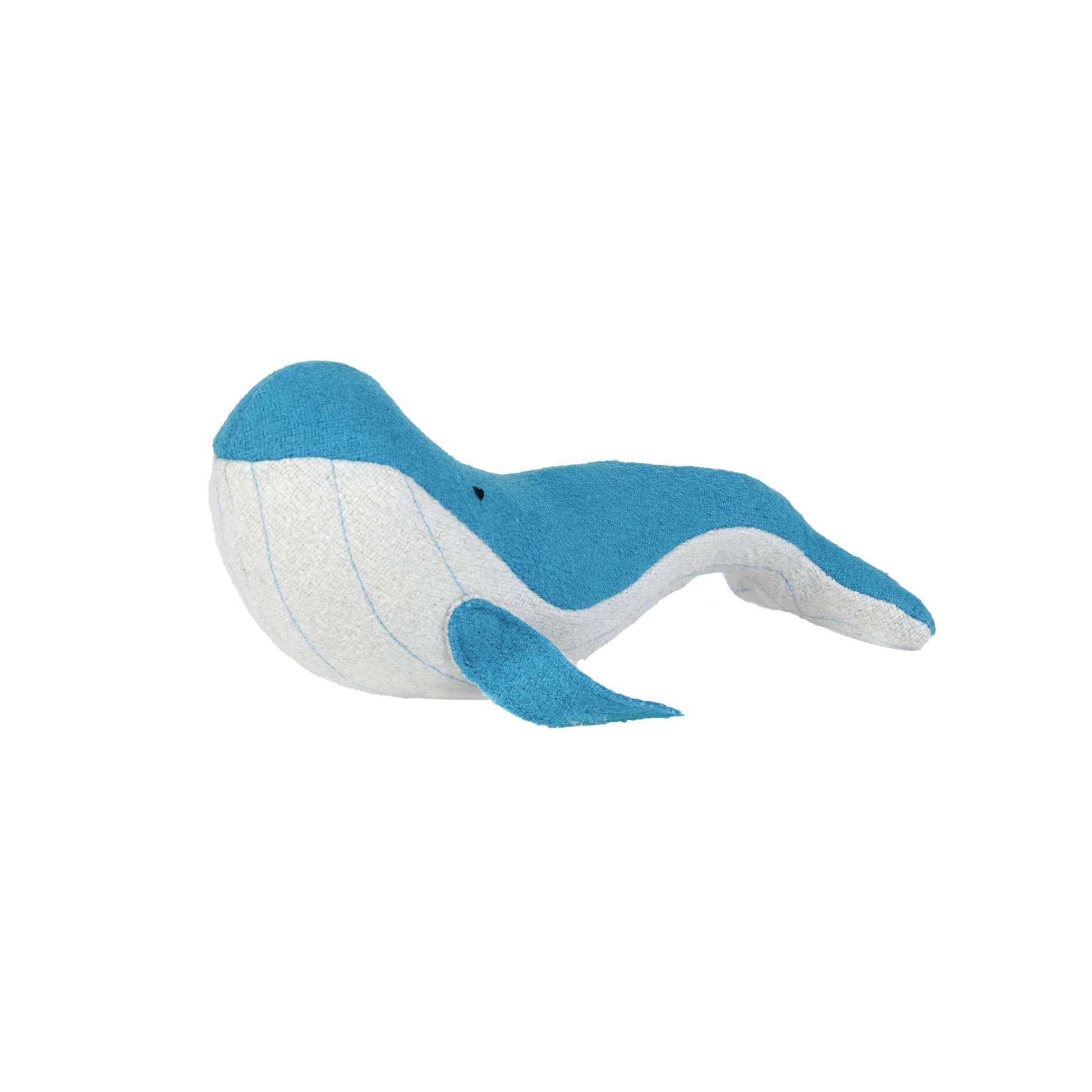 Whale toy on white background