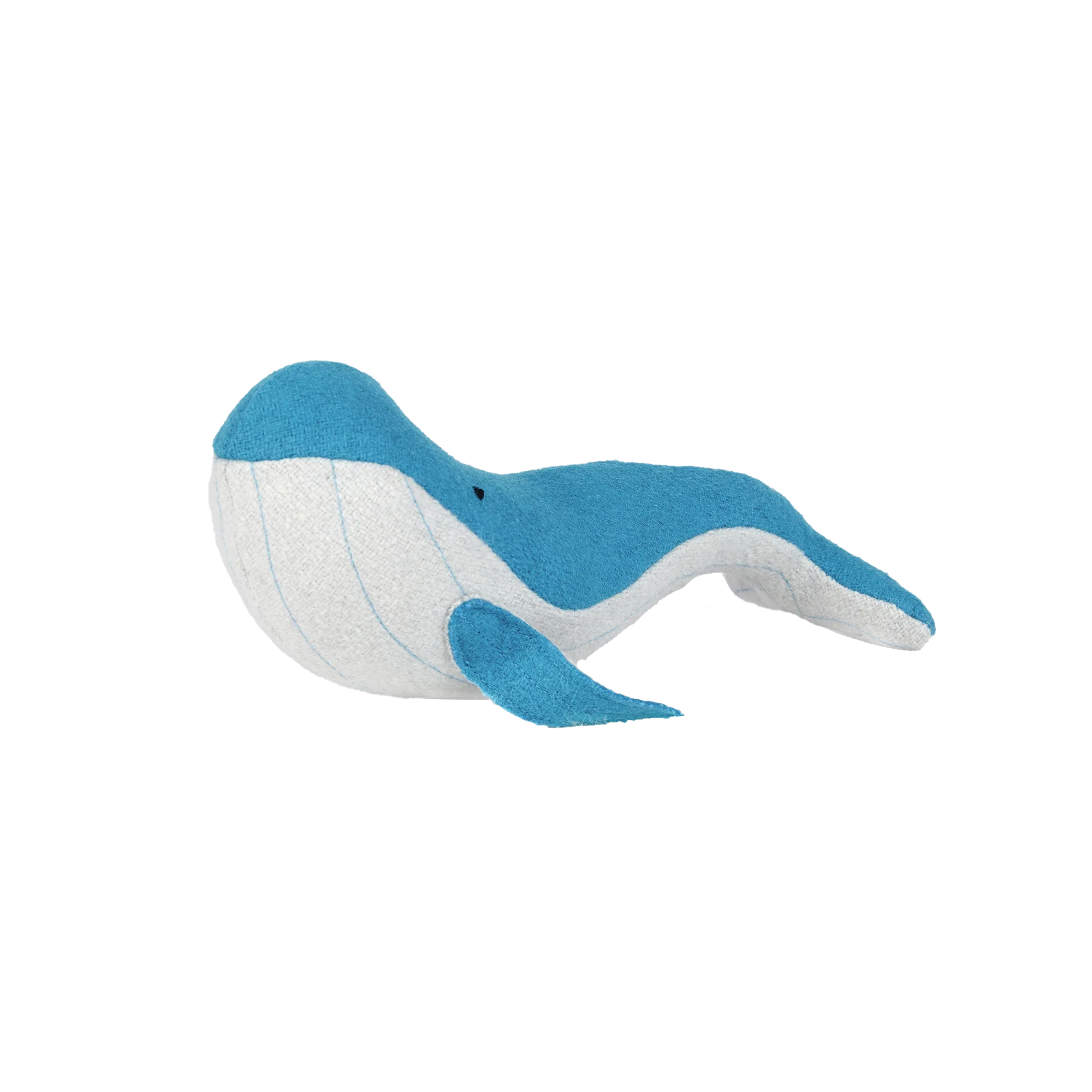 Whale toy on white background
