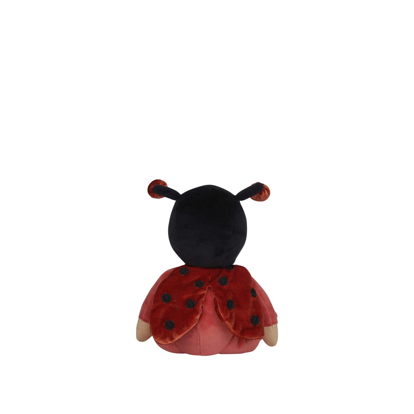 Plush toy shaped like a ladybug on a white background