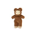 Brown plush toy with bear ears on a white background