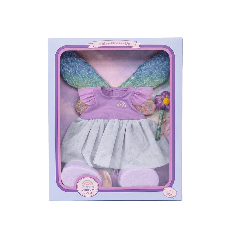 Fairy dress-up set with wings and accessories in packaging