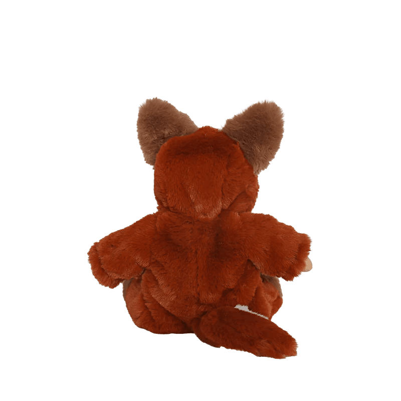 Brown plush toy on a white background