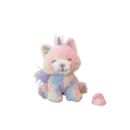 Pastel-colored plush toy on a white background
