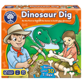 Orchard Toys Dinosaur Dig game box with two children and a dinosaur illustration.