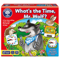Orchard Toys 'What's the Time, Mr. Wolf?' game box with a wolf and rabbit illustration.
