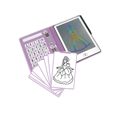 Coloring book with a digital coloring pad and princess illustration