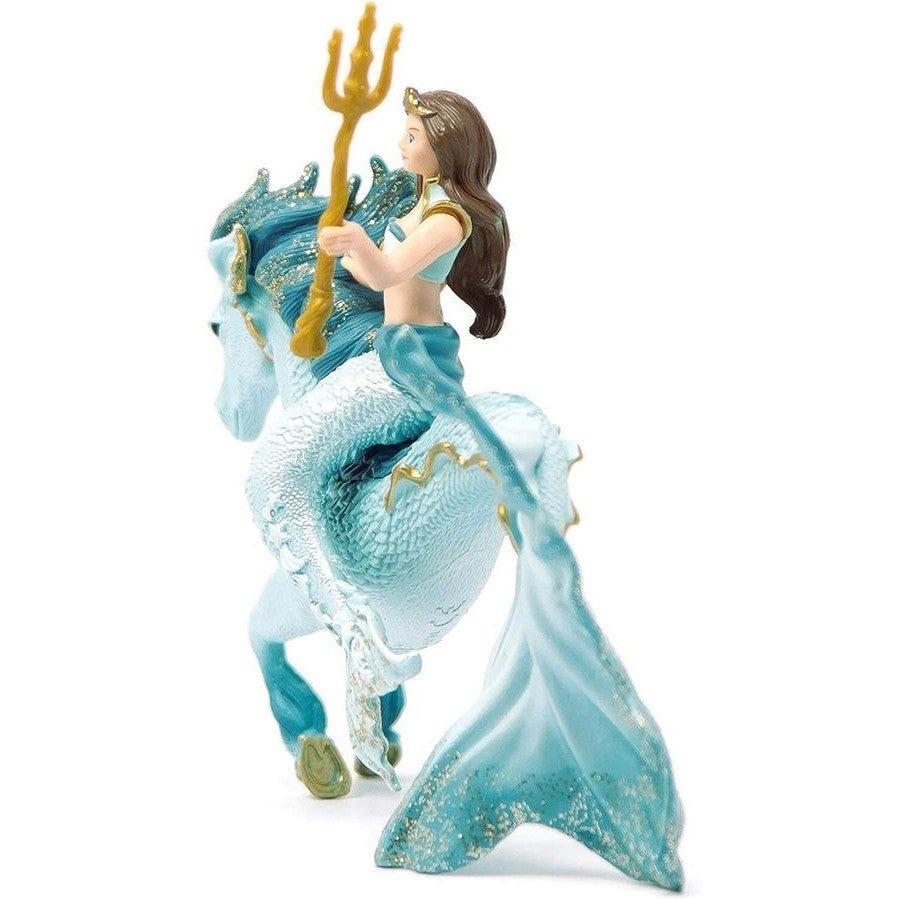 Mermaid figurine with a trident on a white background