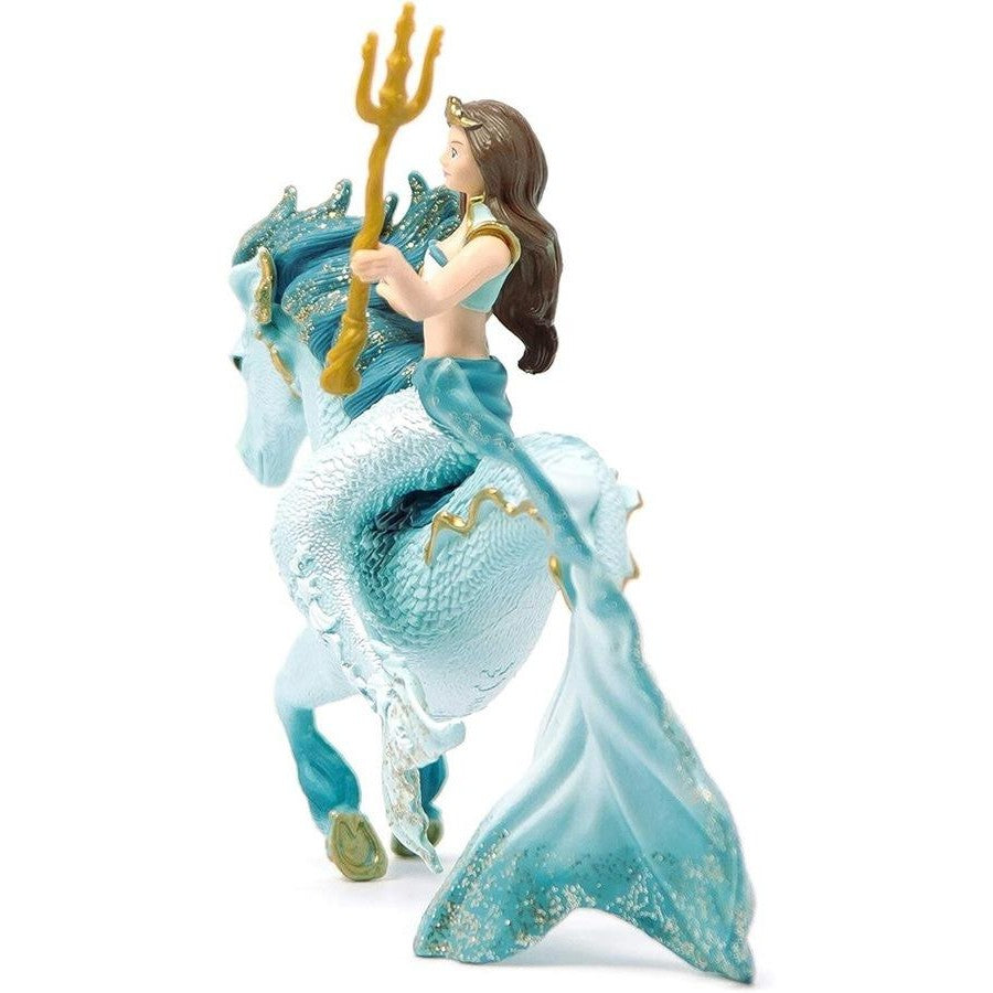 Mermaid figurine with a trident on a white background