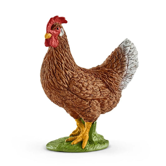 Figurine of a chicken on a white background