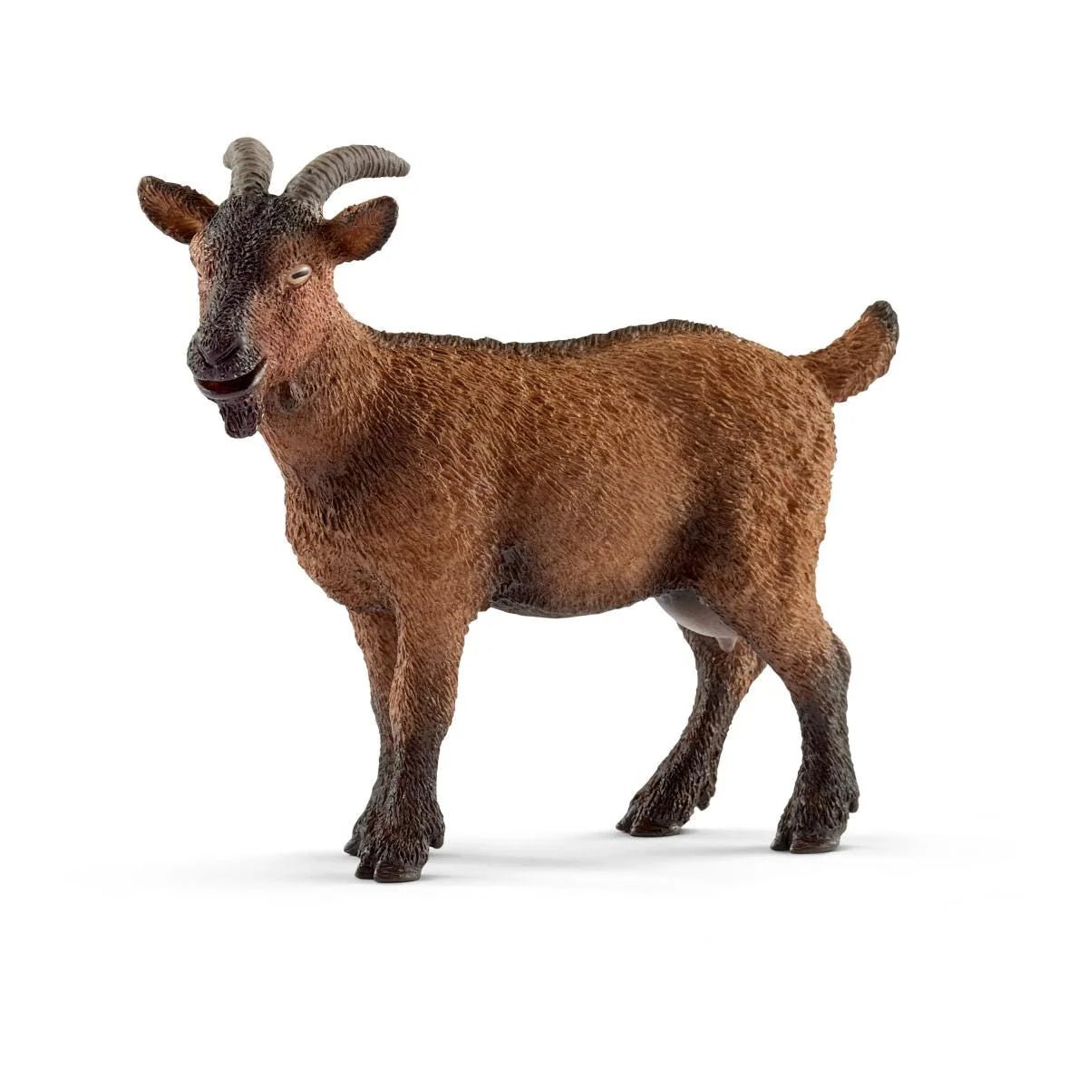Brown goat figurine on a white background