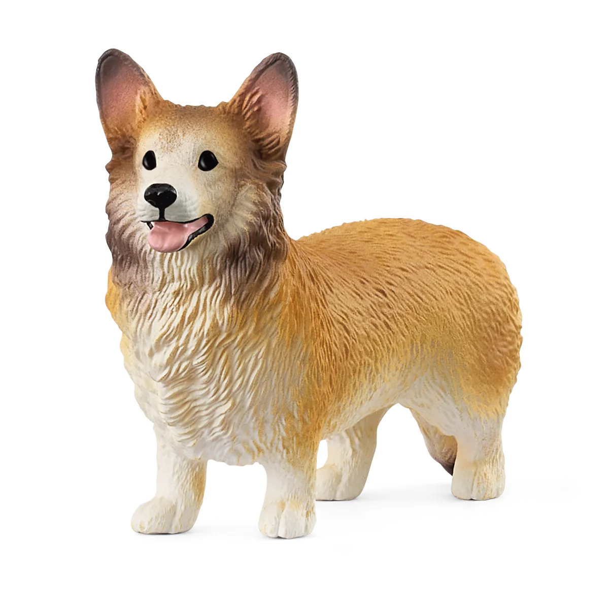 Dog figurine with a wavy coat on a white background