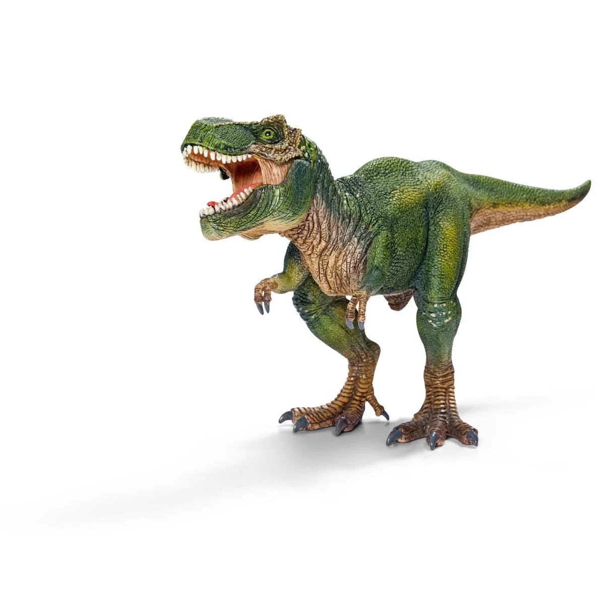 Toy dinosaur model on a white background