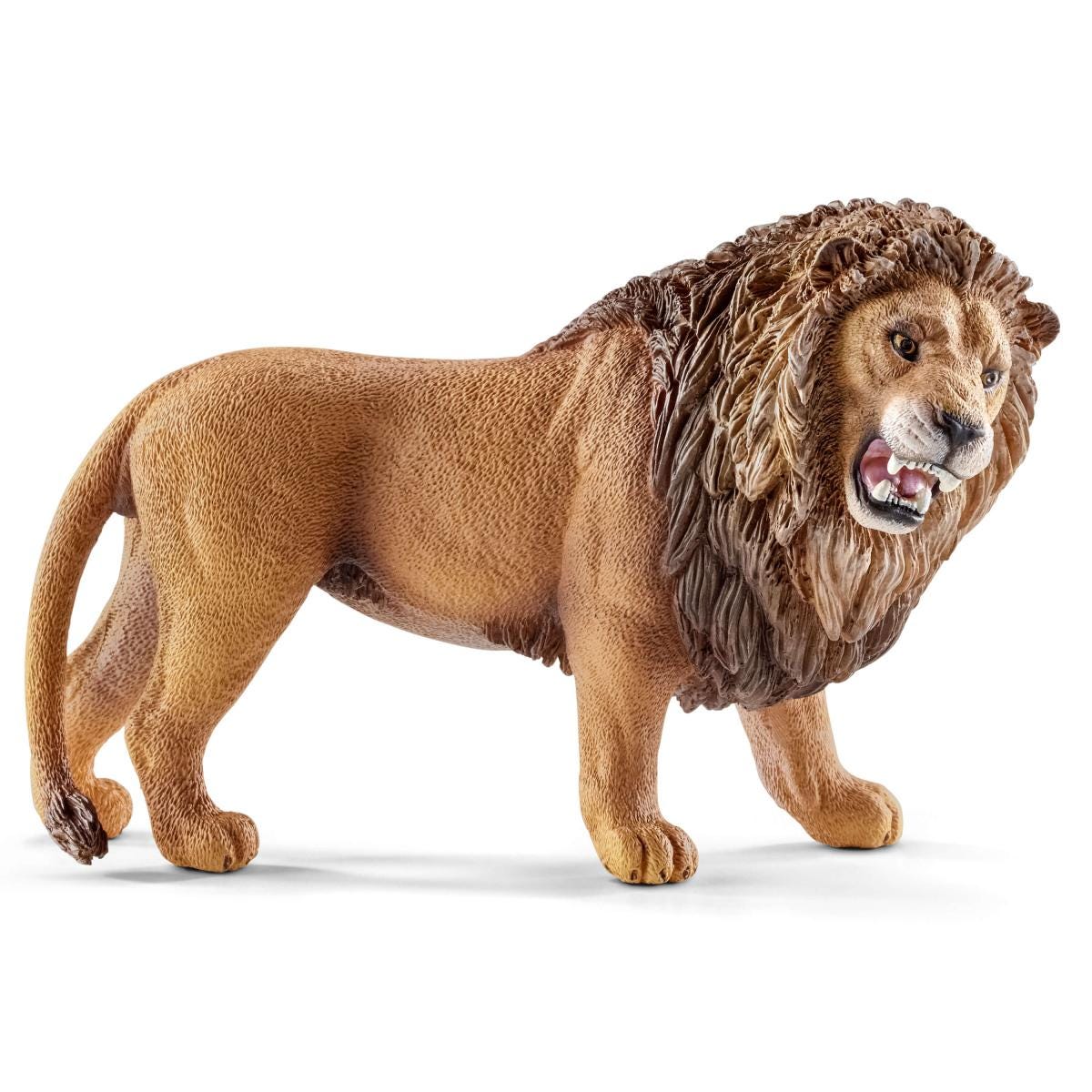 Toy lion figure on a white background