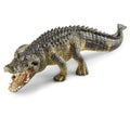 Toy alligator on a white background