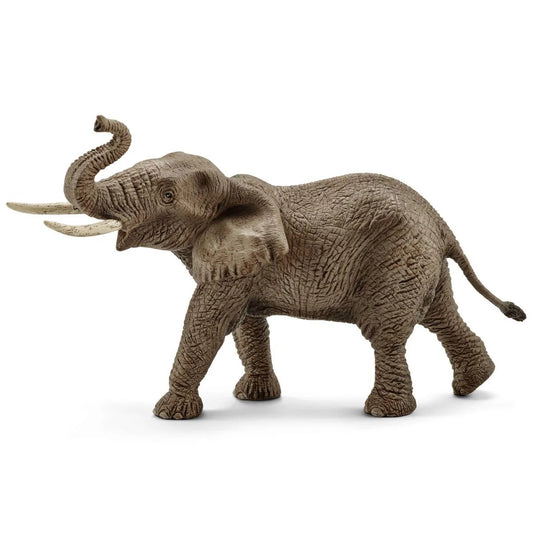 Toy elephant figure on a white background