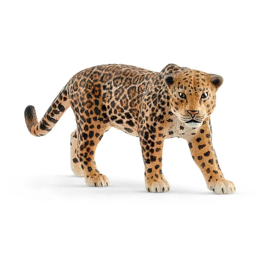 Leopard figurine on a white background