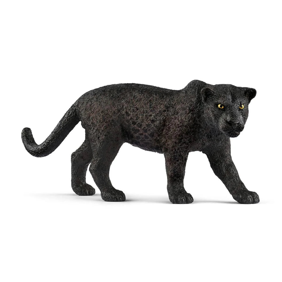 Black panther figurine on a white background