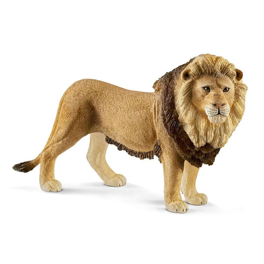 Toy lion figure on a white background