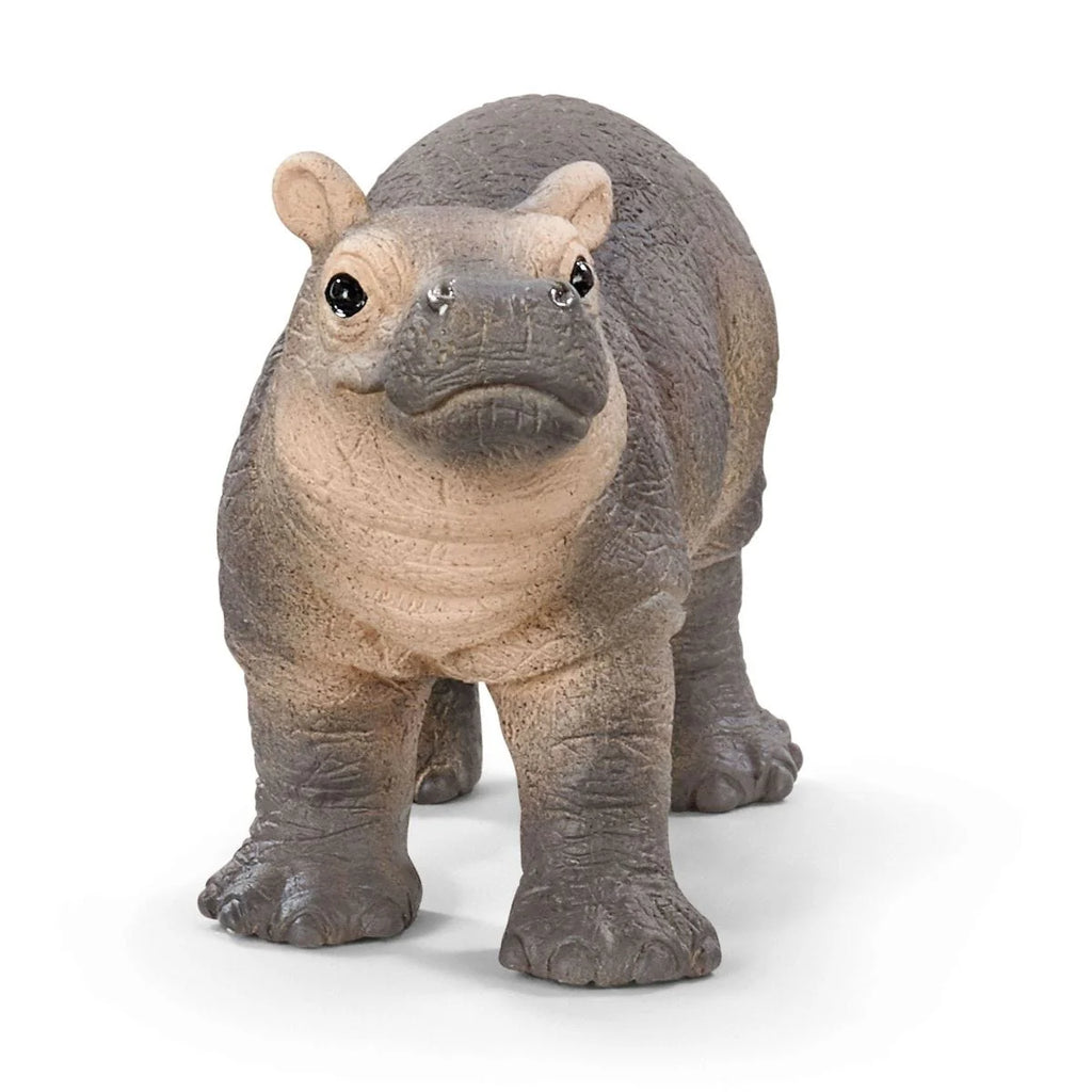 Toy hippo figure on a white background