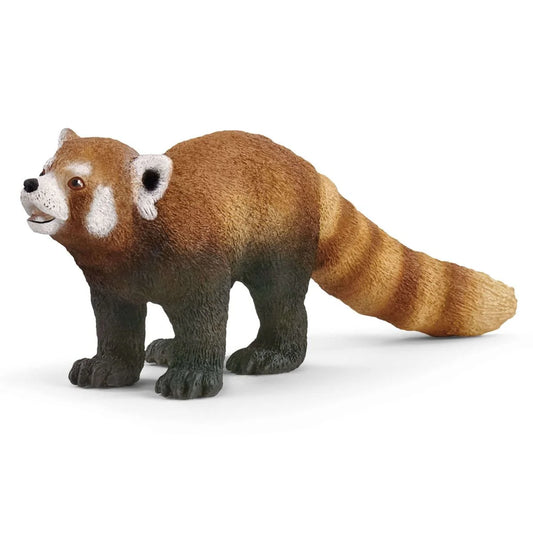 Red panda figurine on a white background