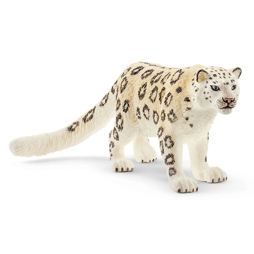 Snow leopard figurine on a white background