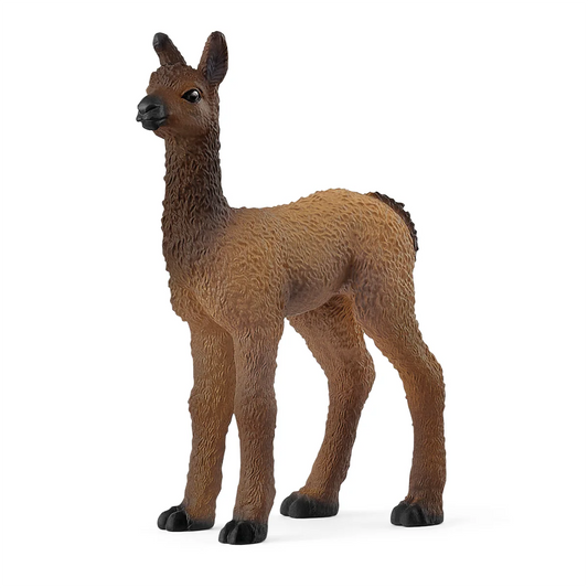 Brown llama figurine on a white background