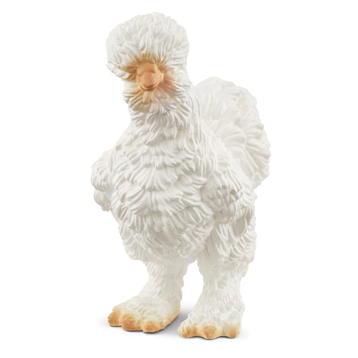 White furry creature figurine on a white background
