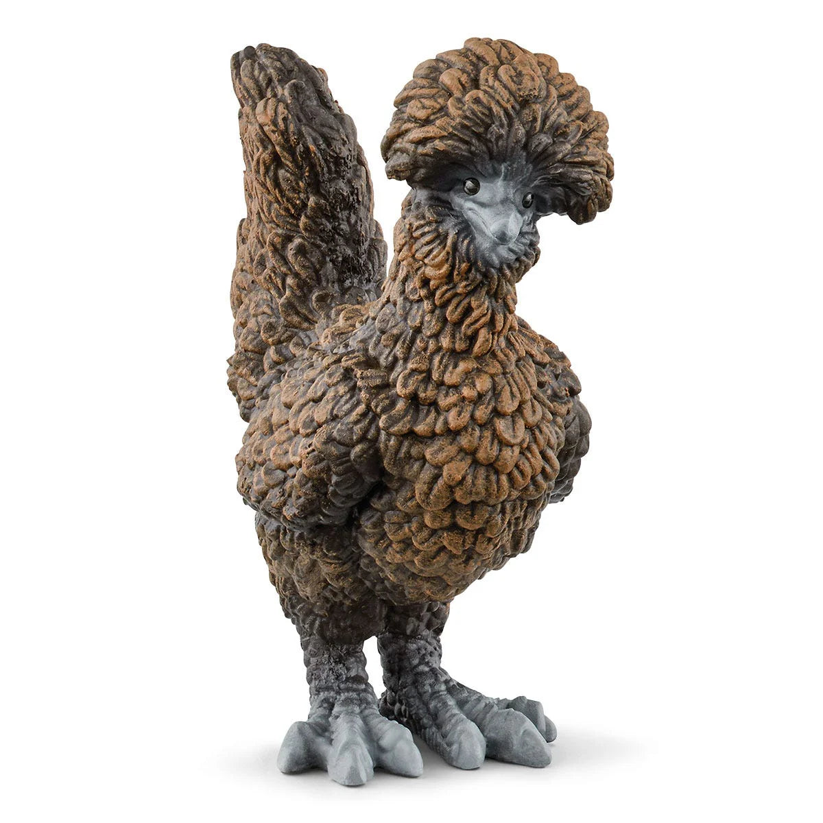 Detailed figurine of a rooster on a white background