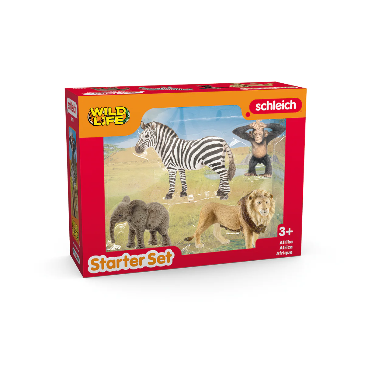Schleich wildlife starter set packaging with animals on a white background