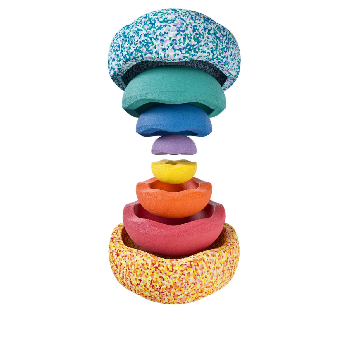 Stapelstein Balance Stepping Stones - Original + Inside Combination, Set of 8, Rainbow Classic from Australia