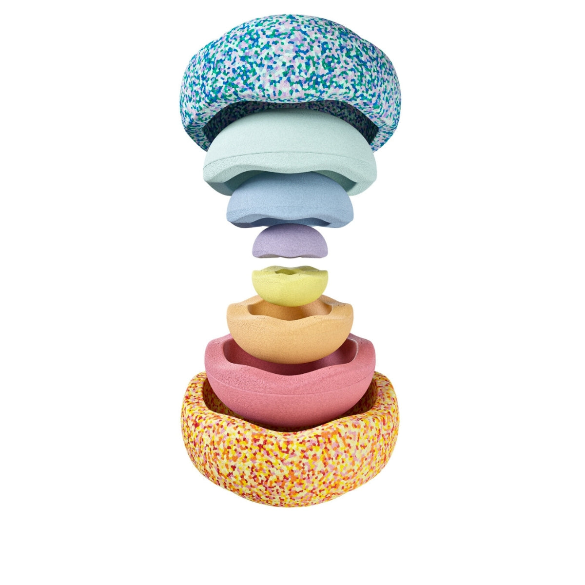 Stapelstein Balance Stepping Stones - Original + Inside Combination, Set of 8, Rainbow Pastel from Australia