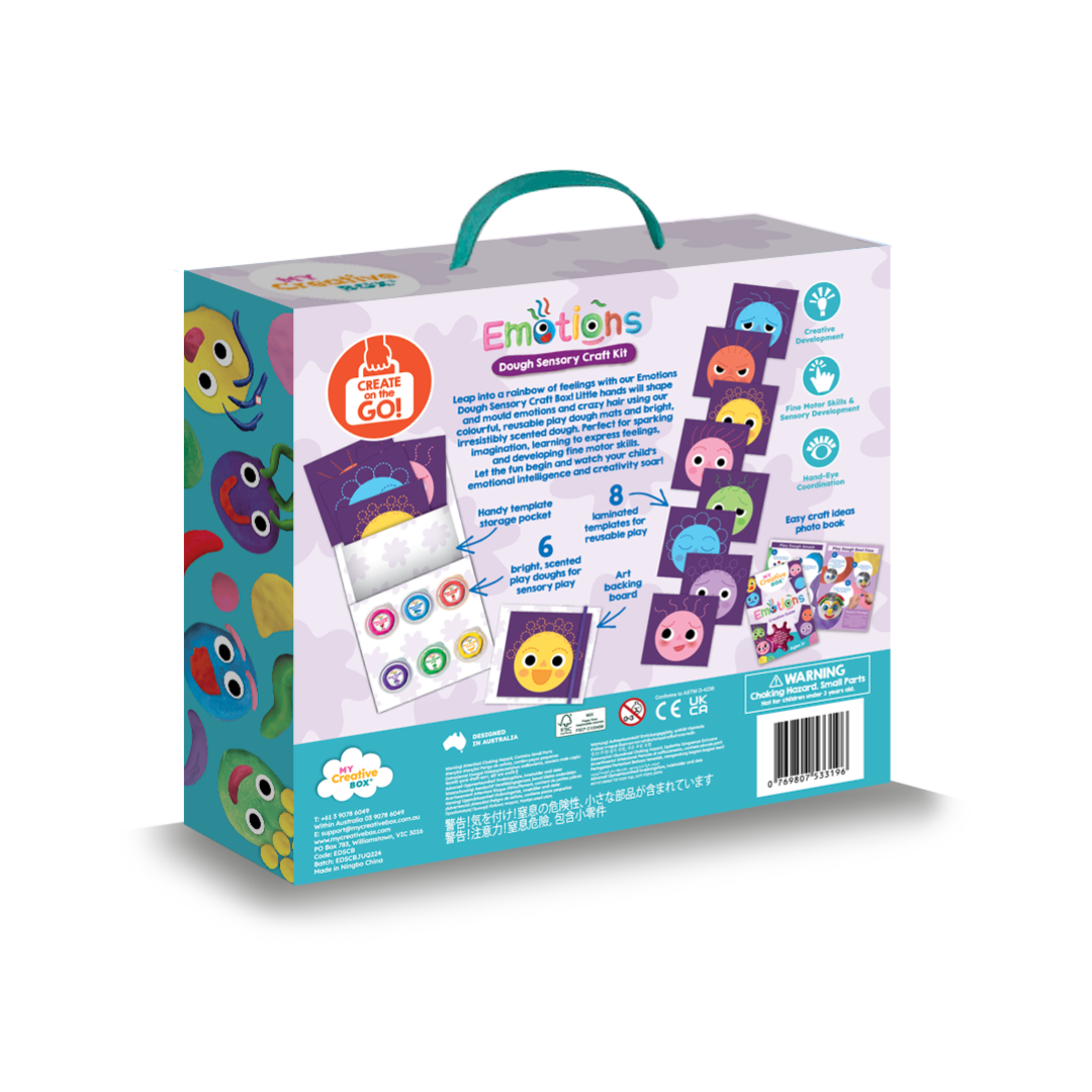 Back of Emotions box showing contents on a white background.