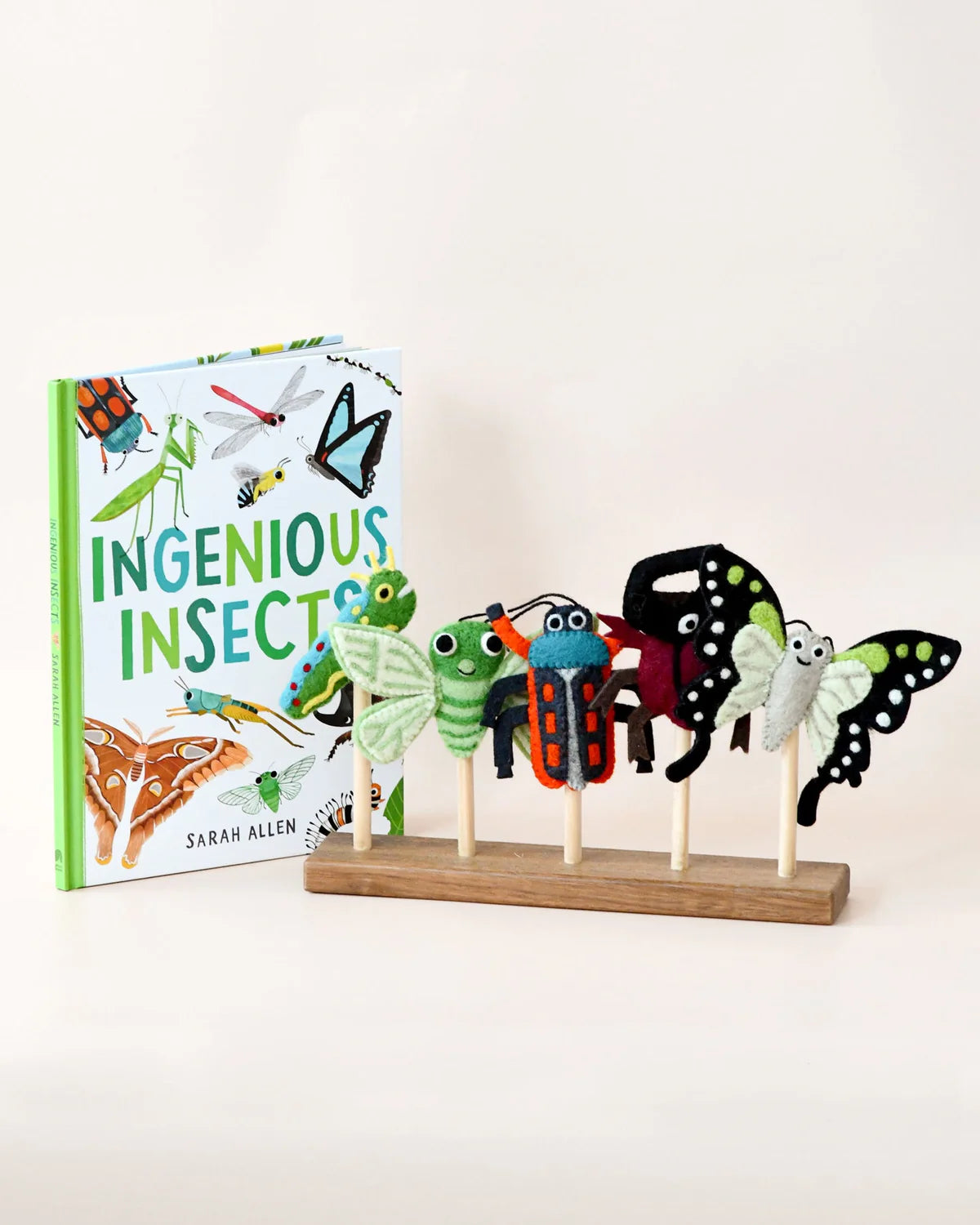 Tara Treasures | Ingenious Insects Finger Puppets and Book Set by Sarah Allen