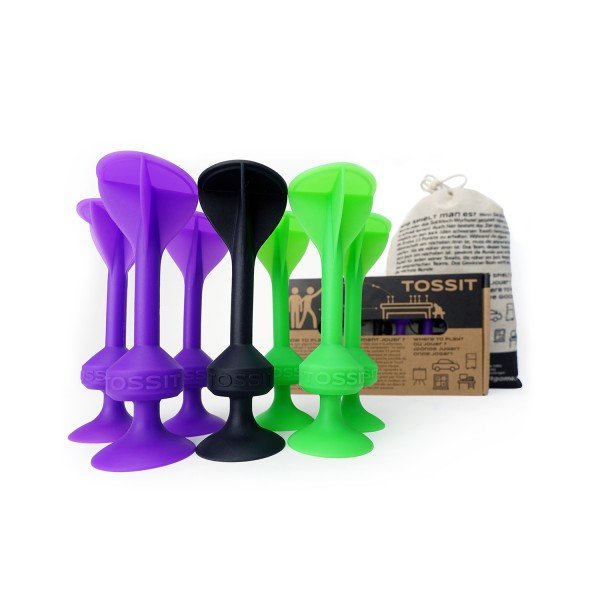 Colorful silicone sponges with 'TOSSIT' branding on a white background