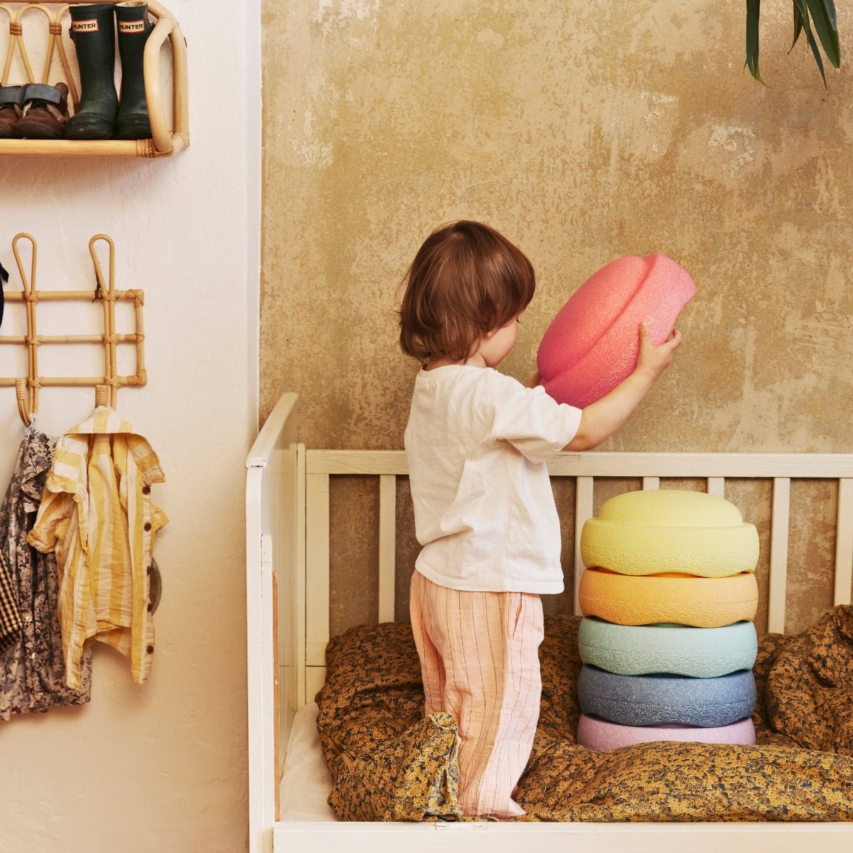 Stapelstein Balance Stepping Stones Original, Set of 6, Rainbow Pastel from Australia