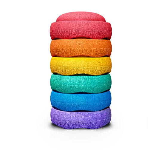 Stapelstein Balance Stepping Stones - Original, Set of 6, Rainbow Classic from Australia